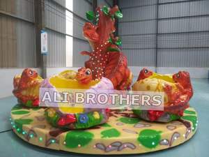 ม้าหมุนโลหะธีมไดโนเสาร์และถ้วยชาสำหรับเด็กอุปกรณ์สวนสนุกกลางแจ้งม้าหมุนสำหรับขายในห้างสรรพสินค้า - Product Image 4