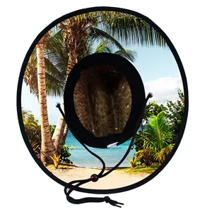 Vente en gros Fabricant de chapeau de plage en paille bon marché pour hommes et femmes Sauveteur à large bord Chapeau de paille de sauveteur personnalisé OEM uni