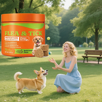 Friandises à mâcher naturelles pour la prévention des puces et des tiques chez les chiens, saveur bœuf et carotte, favorisent la vitalité et la santé, probiotique pour chiens
