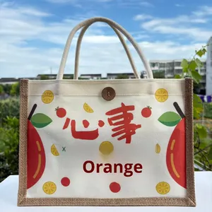 Túi vải lanh có thể tùy chỉnh trong nhiều kích cỡ, có thể gập lại với dây kéo và nút đóng cửa Túi lối sống thân thiện với môi trường - Product Image 2