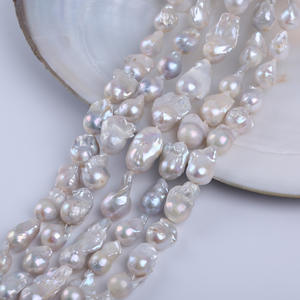 R.GEM. Dây ngọc trai nước ngọt tự nhiên màu trắng độc đáo, kích thước 13-17mm, hình tròn gần như hoàn toàn, loại Keshi - Product Image 5