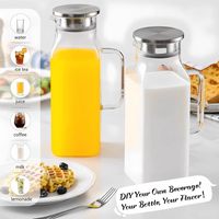 Carafe en verre borosilicate de haute qualité, pot carré en verre, bouilloire pour café, jus, lait, eau