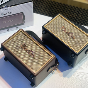 ลำโพงไร้สายพกพาคุณภาพพรีเมียม 40W ระบบเสียงเพลงสำหรับบ้าน วิทยุวินเทจ <span class=keywords><strong>OneDer</strong></span> D6 ลำโพงบลูทูธพร้อมหูหิ้วหนัง - Product Image 4