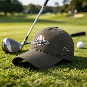 Custom Laser Cut 6 Panel Embroidery Base Ball Caps Punching Hole - Product Image 1