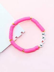Cadeau de professeur coloré de Bohème personnalisé <span class=keywords><strong>Mon</strong></span> Friends inspiré Design <span class=keywords><strong>Bracelet</strong></span> de lettre en argile polymère avec perle de coeur - Product Image 3