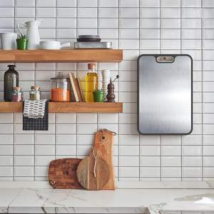 เขียงไทเทเนียมใหม่ เขียงไทเทเนียมแท้สองด้านสำหรับห้องครัว 99.8% ไทเทเนียม และเขียงทำจากฟางข้าวสาลี - Product Image 5