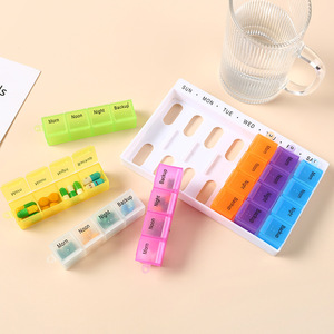 Vỏ sò đầy màu sắc có thể tháo rời 28 lưới 7 ngày hộp thuốc 1 tuần cầm tay chống ẩm trường hợp tổ chức - Product Image 4
