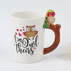 Customized Creative Printed 3D Animal <strong>Owl</strong> Design Travel Cup <strong>Coffee</strong> Ceramic <strong>Mugs</strong> - Product Image 1