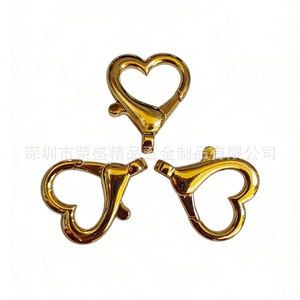 Cierre de langosta en forma de corazón, chapado en oro, hebilla de metal para joyería, llavero, accesorio de ropa - Product Image 4