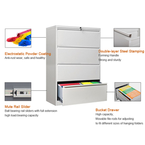 Archivador Metálico con Cajones a <span class=keywords><strong>Precio</strong></span> de Fábrica, Archivador Lateral de Acero con 4 Cajones - Product Image 3