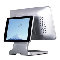 Terminal POS I3 I5 en Oferta, Pantalla Táctil de 15+9.7 Pulgadas, Software EPOS Todo en Uno, Sistema POS con Doble Pantalla y Facturación en Windows