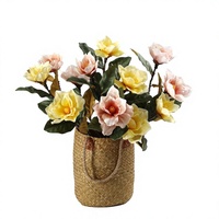 Kunstzijde Magnolia Bloemen Tak Kunstbloemenarrangement Lange Steel voor Bruiloft Huisdecoratie