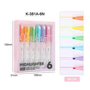 Ensemble de surligneurs <span class=keywords><strong>pastel</strong></span> Kmay K381A/6N, 6 couleurs, pointe biseautée douce, écriture fluide, <span class=keywords><strong>marqueur</strong></span> fluorescent pour l'école, le bureau et les études - Product Image 6