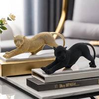 Nouveaux produits d'hiver statue de léopard en résine ornements sculpture de léopard grande sculpture extérieure animal
