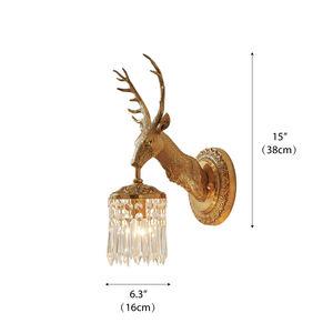 Wall <strong>Lamp</strong> Nordic Modern Creative Living Room Bedroom Hotel Brass Crystal High Quality New Design Stable Antler Crystal Wall <strong>Lamp</strong> - Product Image 6