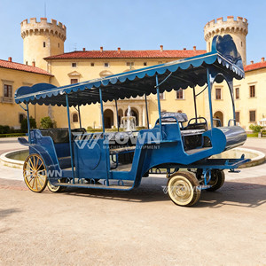 Grande carrière de tourisme électrique de luxe classique en fer, alimentée par batterie, bleue, pour les mariages et le tourisme professionnel - Product Image 2