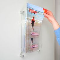 YAGELI Distributeur de brochures mural transparent en acrylique sur mesure, support de présentation personnalisé, couleur au choix