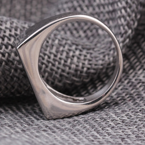 Anillo rectangular geométrico de moda de 18 mm de acero inoxidable y titanio para mujer, joyería de regalo - Product Image 3