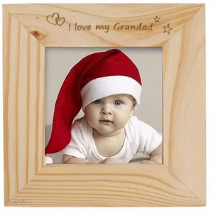 Wholesale Rustic <b>Wooden</b> Photo <b>Frame</b>, Engraved Decorative <b>Picture</b> Holder Home Ornament for Brand Promotion, Living Room & Bedroom - Product Image 1
