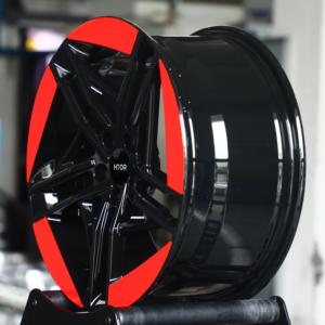 Jantes forgées aérodynamiques HTOR Custom 19x8.5 20x9 21x9.5 22x10 5x114.3 Noir Brillant Rouge pour SU7 Max 001 FR Polestar 4 Eletre R+ - Product Image 4