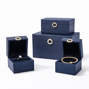 High End Jewelry Set <b>Box</b> Custom Rigid PU Leather Jewelry Gift <b>Box</b> Custom Suede Insert Foil Stamping Custom Logo Factory Price - Product Image 4