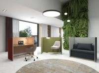 WESOME Poste de travail insonorisé pour 6 personnes, bureau en forme de L avec chaise confortable