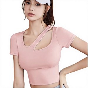 Soutiens-gorge de sport respirants et à séchage rapide PASUXI pour femmes adultes, avec logo frontal, débardeurs de gym, brassières courtes rembourrées asymétriques - Product Image 4