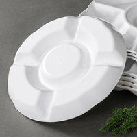 Assiette à sauce en mélamine incassable A5 de qualité alimentaire à 4 compartiments, assiette à collation divisée