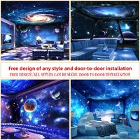 Tapis mural 3D moderne anti-humidité personnalisé, motif ciel étoilé, pour fond de bar KTV, cinéma, hôtel, chambre à coucher, plafond et murale en relief 3D