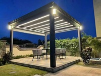 Pergola en alliage d'aluminium à vente directe d'usine, auvent rétractable pour patio, pavillon de repas extérieur, protection contre la pluie