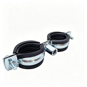 <span class=keywords><strong>Collier</strong></span> de serrage <span class=keywords><strong>double</strong></span> tube en caoutchouc avec filetage M8 pour suspension de tuyaux - Product Image 2