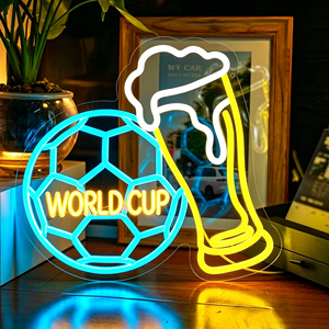 Customized sports <b>ball</b>-themed neon <b>LED</b> acrylic wall lamp, suitable for soccer-themed clubs. - Product Image 2