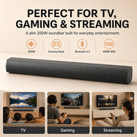 Barre de son 2.1 canaux 200W pour TV avec Bluetooth 5.3, HD ARC, réglage DSP, basses profondes et télécommande