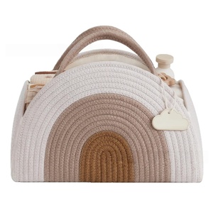 Cesta de Almacenamiento Portátil y Sostenible de Cuerda de Algodón Tejida con Diseño Multifuncional y Compartimentos Intercambiables para Almacenar Bebidas/Alimentos - Product Image 5