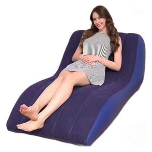 Canapé gonflable floqué moderne et épaissi, portable, pour la sieste au bureau ou en extérieur, idéal pour adultes, lit d'appoint pour appartement ou salon - Product Image 5