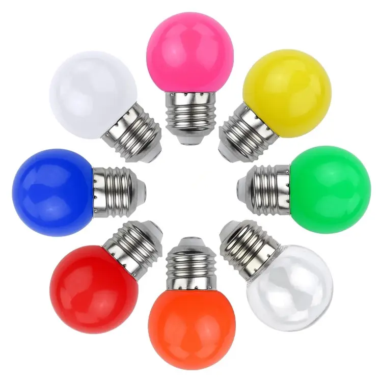 Ampoule LED colorée 1W 3W 110V 220V 12V, E27 E14 Mini G45, pour la décoration