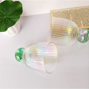 Coupe à vin transparente en cristal soufflé à la main, style nordique vintage, dégradé arc-en-ciel, style médiéval, pour vin rouge et milkshake - Product Image 3