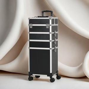 Chariot de Salon Qihui avec Roues Universelles, Grande Capacité, Noir, Valise de Rangement Professionnelle pour Maquillage et Beauté, Amovible - Product Image 5
