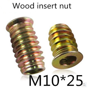 M6 M8 M10 Steel Yellow Zinc Furniture Fixing Threaded Wood <strong>Insert</strong> E <strong>Nut</strong> - Product Image 5