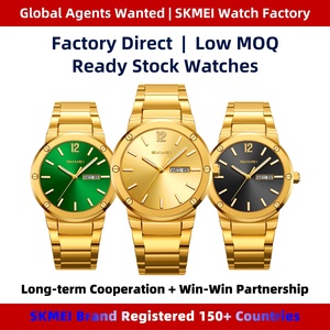 Montres pour hommes SKMEI 9400, luxe, style business, simple, fonction date et jour, mouvement à quartz de haute qualité, acier inoxydable. - Product Image 1