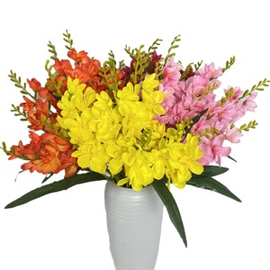 Usine de fleurs artificielles Meiyu Craft, fleurs de freesia en soie, décoration de mariage et de maison, arrangement rouge, rose, orange, présentation en vase - Product Image 5