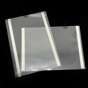 Sac à documents multifonctionnel en plastique PP auto-adhésif transparent Pochette de tri d'étiquettes Porte-cartes