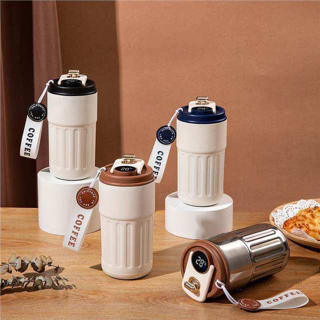 Modern Design 450ml LED Smart Temperature Display Thermo Vacuum Insulated Stainless Steel Travel Coffee Mug 12-24 Hours Thermal