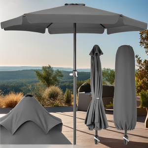 <span class=keywords><strong>Parasol</strong></span> d'extérieur Aikeli 1,35 m en aluminium, <span class=keywords><strong>protection</strong></span> UV80+, imperméable, léger, avec manivelle inclinable pour terrasse - Product Image 2