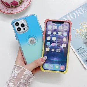 Dreamland Three-In-One Two-Color Feel Oil Leaking Apple Hole Cell Phone Case for iPhone