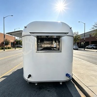 Remorque alimentaire écologique Goeasy entièrement équipée en fibre de verre et aluminium avec structure en acier inoxydable pour la restauration en plein air