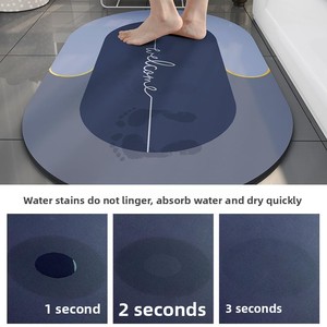 Tappetino da Bagno Antiscivolo in Terra Diatomacea Stile Americano, Morbido, Assorbente e ad Asciugatura Rapida per Ingresso e Toilette - Product Image 5