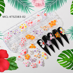 24 unids/caja flor hecha a mano colorida Vietnam 5D hecho a mano Nail Art resina encantos 3D diseño <span class=keywords><strong>uñas</strong></span> acrílico <span class=keywords><strong>flores</strong></span> - Product Image 3