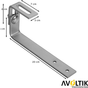 Support de montage solaire, ensemble de 4 pièces, galvanisé à chaud, pour l'installation de panneaux solaires sur tuiles de toit - Product Image 3