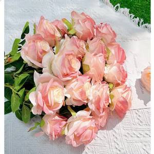 Élégant Artificiel Broyé Glace Bleu DIY Photo Prop Haut Appel Visuel Real Touch Blanc Artificielle Rose Fleurs - Product Image 1